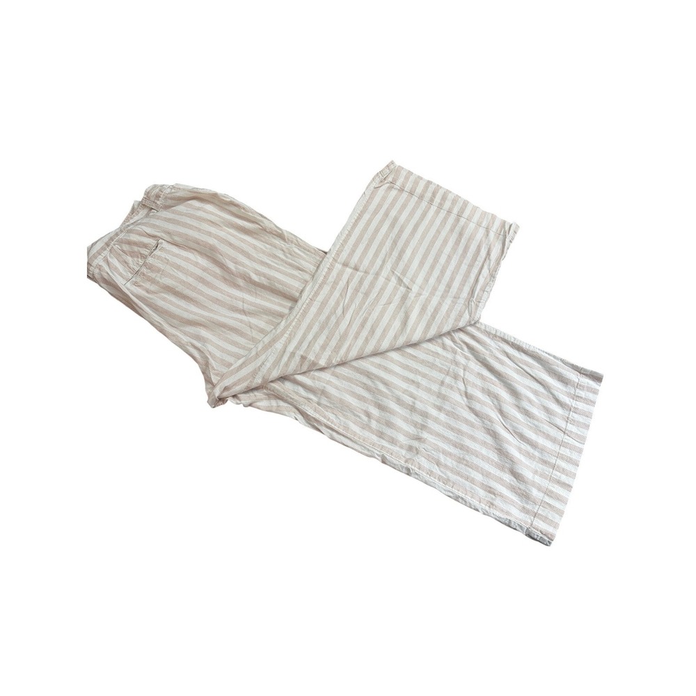 torrid Beige and White Striped Wide Leg Pants - Picture 7 of 15
